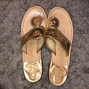 Gold Jack Rogers Flat Sandals
